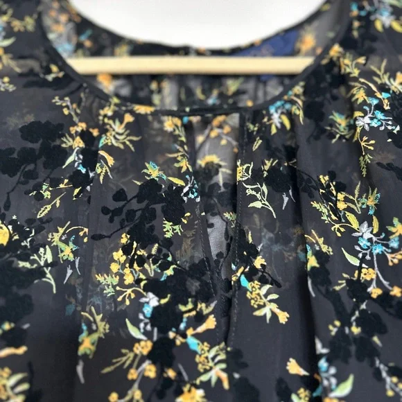 Rachel Roy Tiered Ruffled Boho Maxi Dress in Black Floral (Plus Size 18W) - Picture 3 of 8